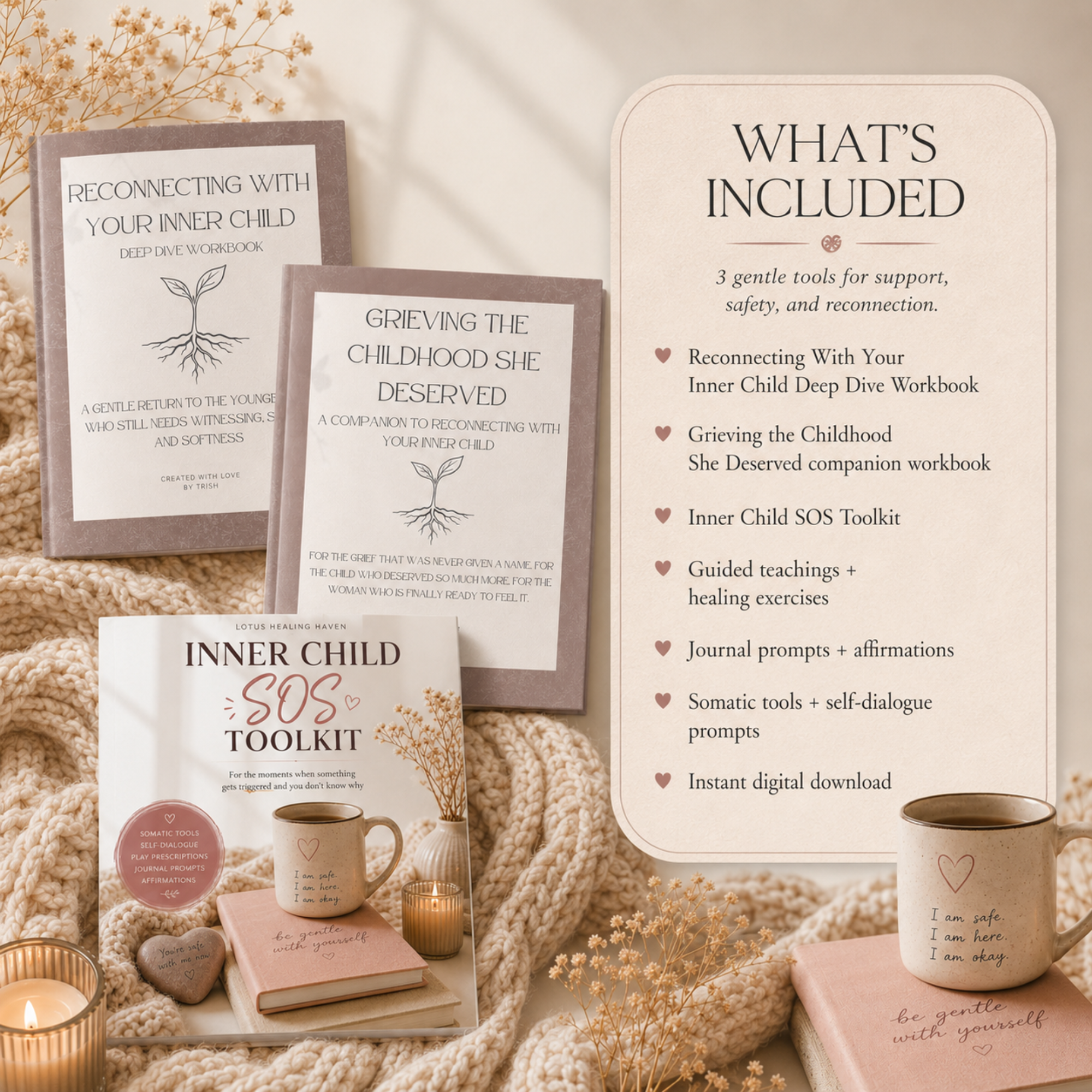 Inner Child Healing Bundle | 2 Digital Workbooks + SOS Toolkit for Inner Child Healing, Grief & Nervous System Support