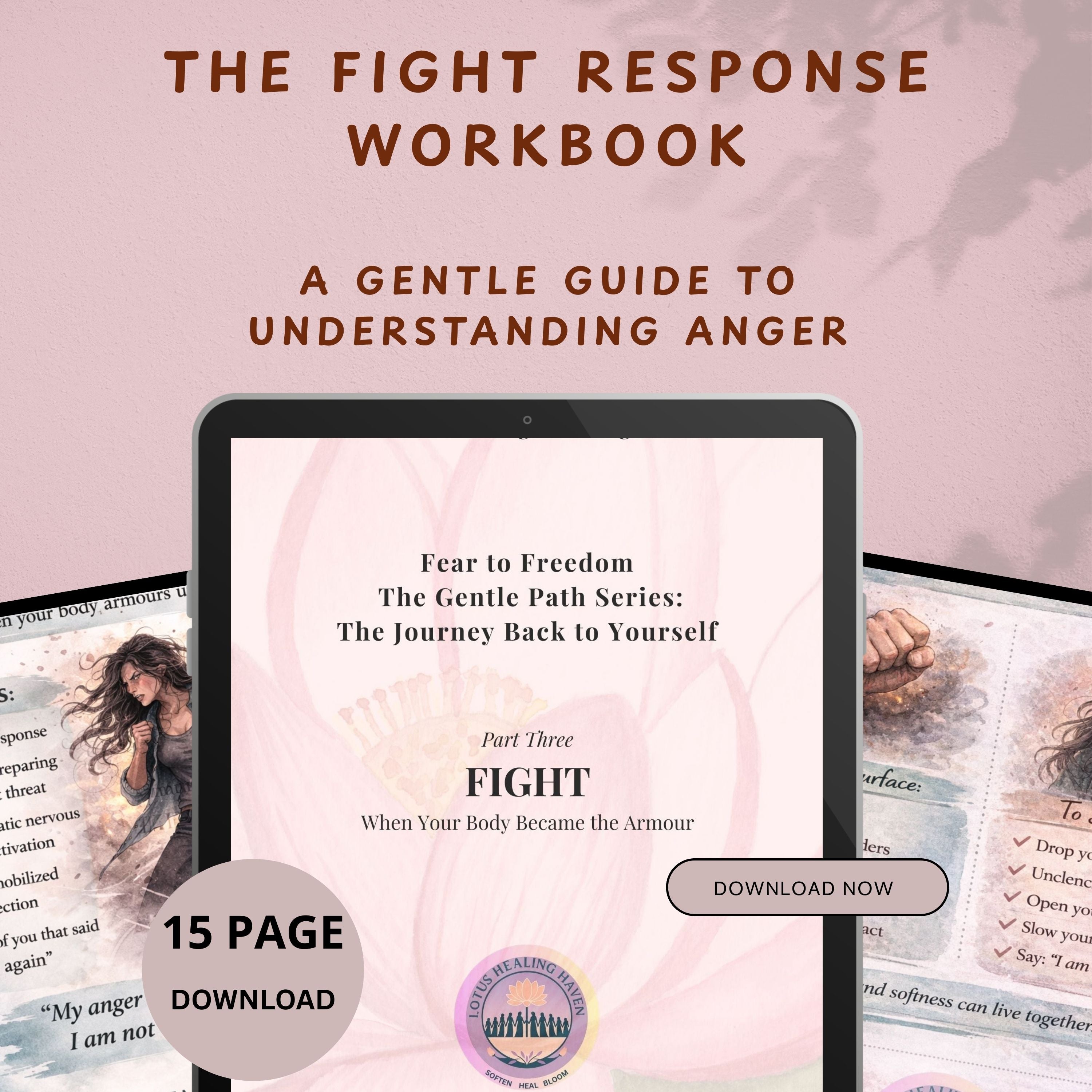 Fight Response Workbook (Digital Download) | Trauma-Informed Anger & Nervous System Healing