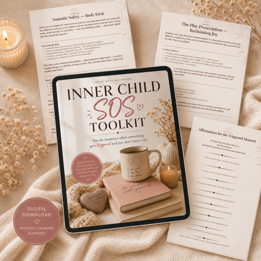 Inner Child SOS Toolkit | 9-Page Digital Toolkit for Triggered Moments, Nervous System Support & Self-Soothing