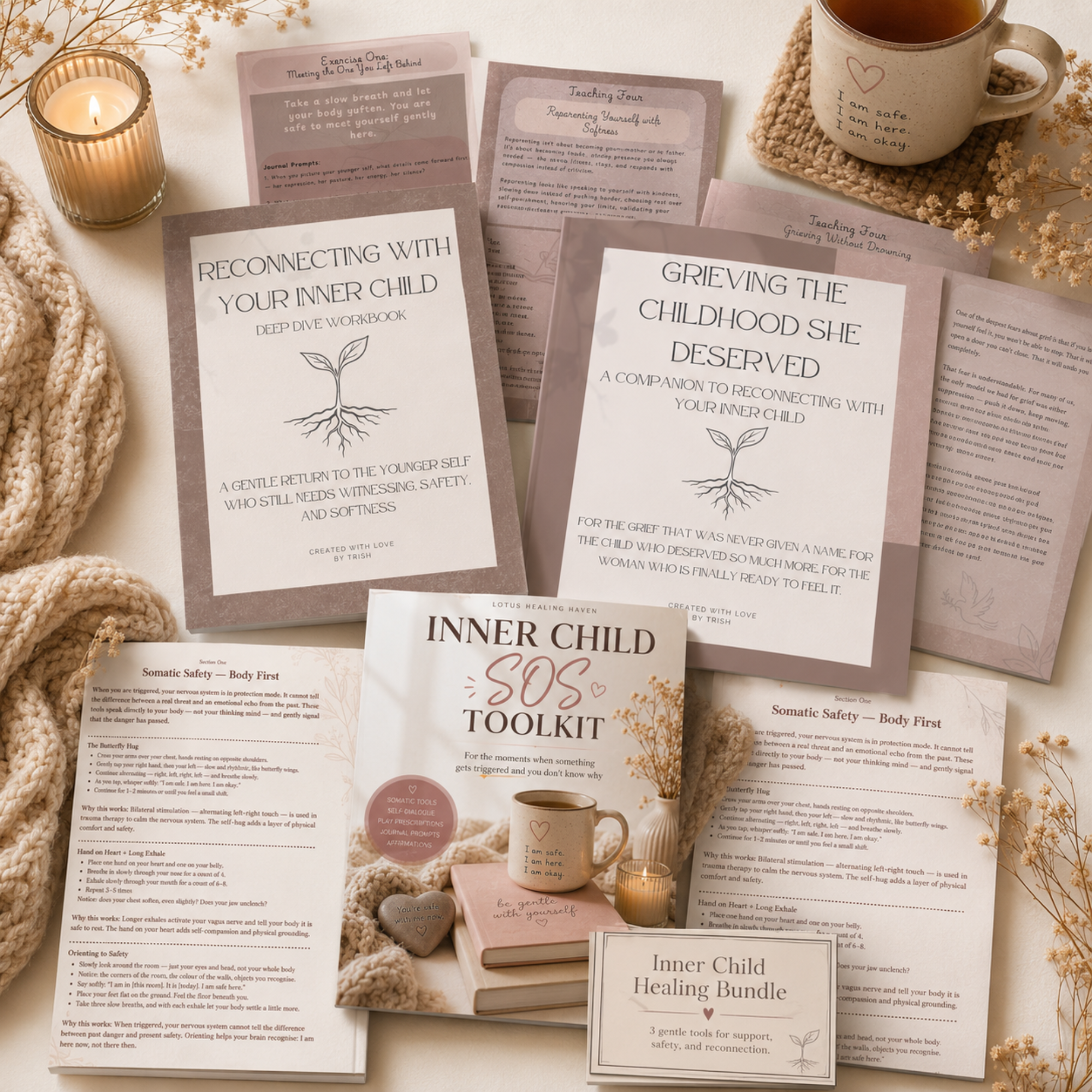 Inner Child Healing Bundle | 2 Digital Workbooks + SOS Toolkit for Inner Child Healing, Grief & Nervous System Support