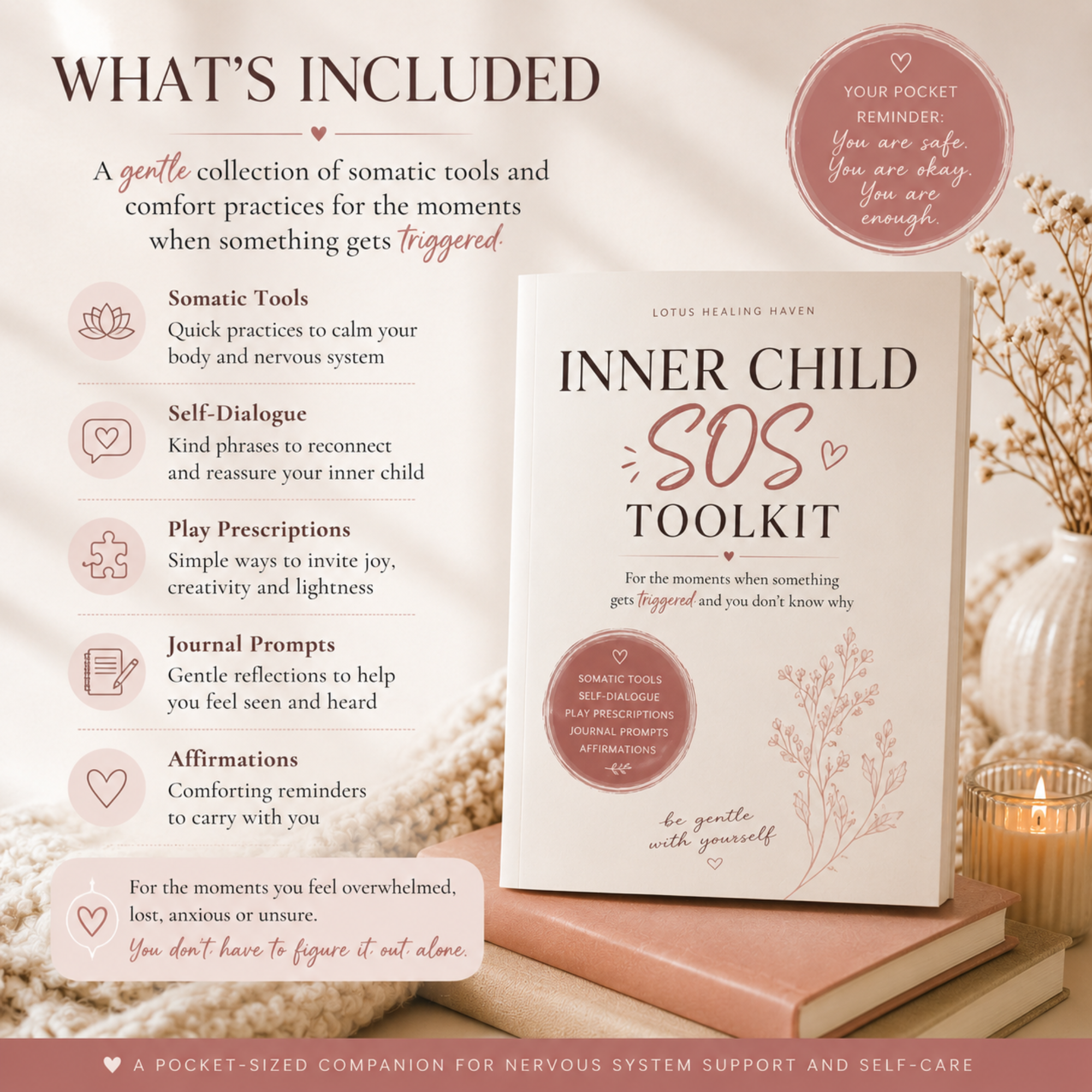 Inner Child SOS Toolkit | 9-Page Digital Toolkit for Triggered Moments, Nervous System Support & Self-Soothing