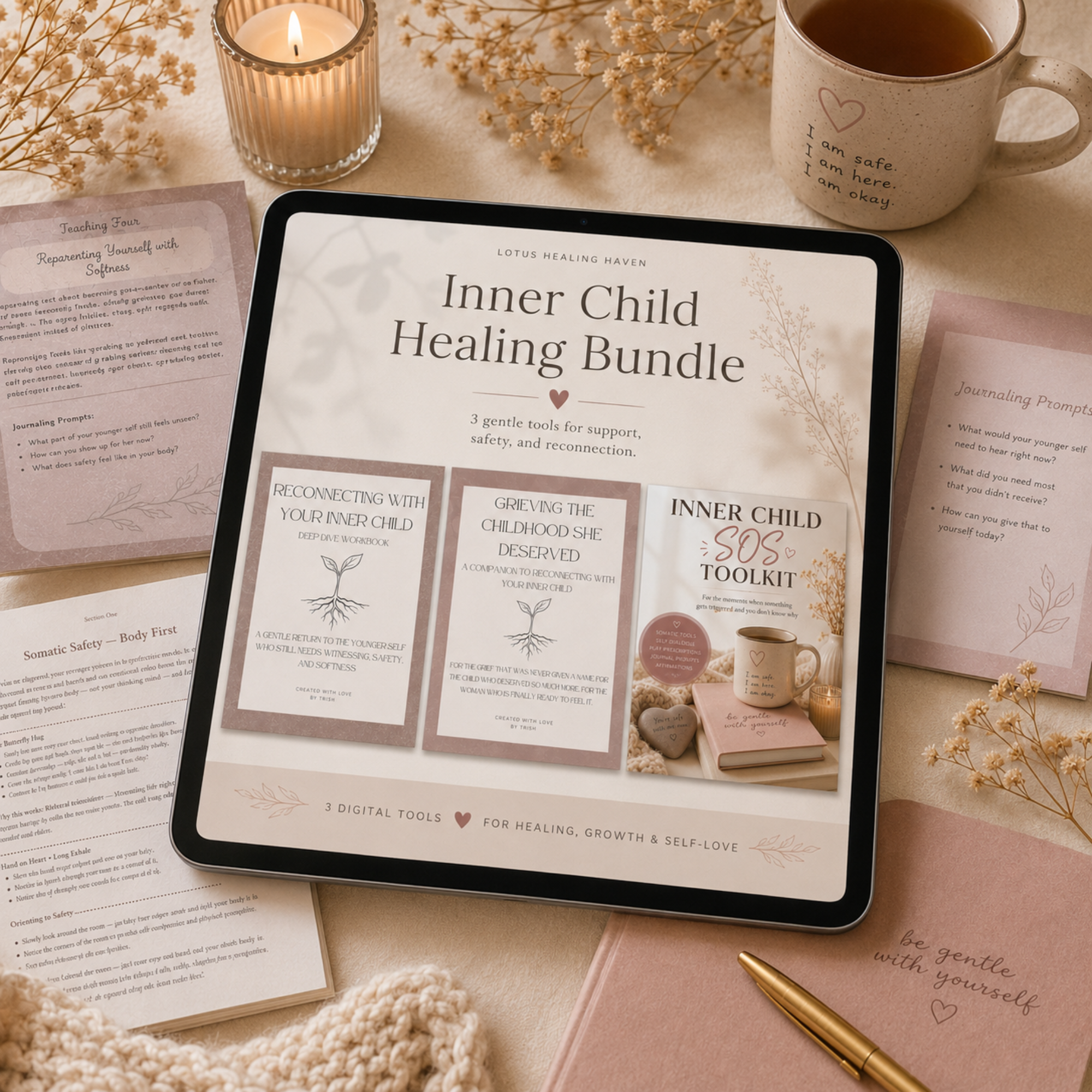 Inner Child Healing Bundle | 2 Digital Workbooks + SOS Toolkit for Inner Child Healing, Grief & Nervous System Support