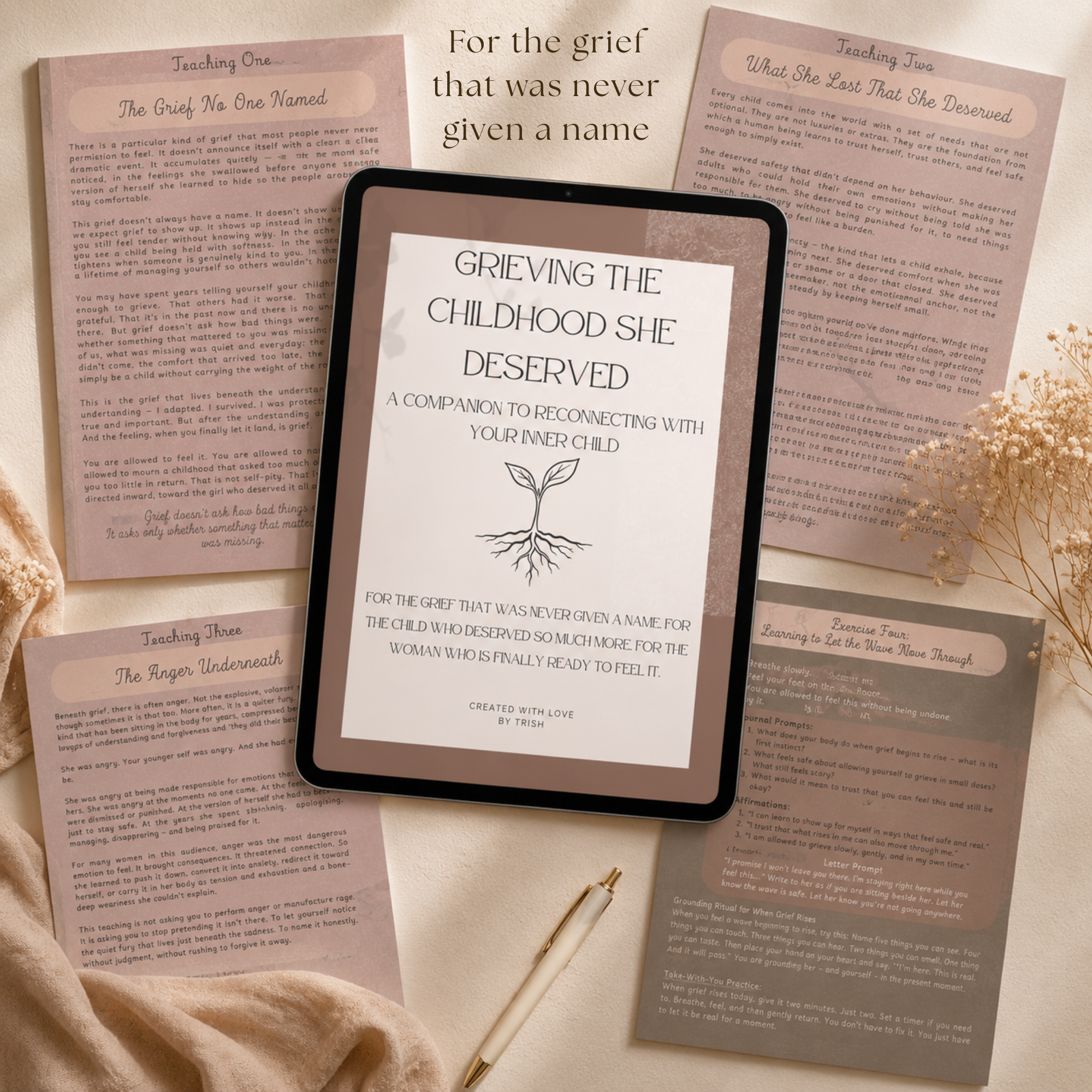Grieving the Childhood She Deserved | Inner Child Healing Workbook for Childhood Grief, Emotional Healing & Reconnection