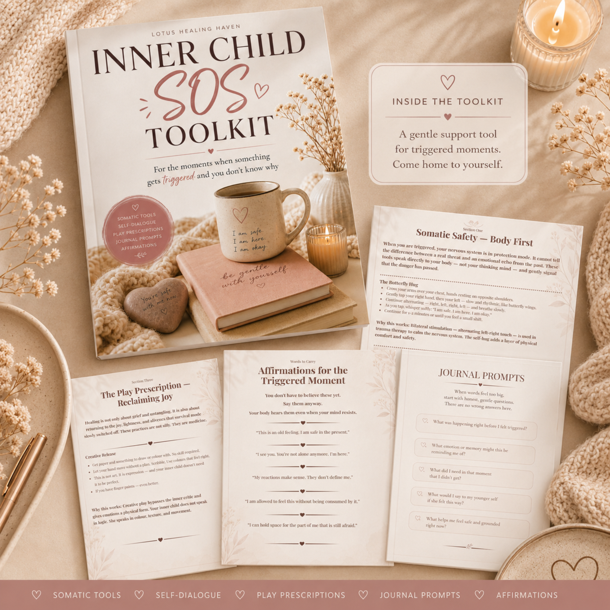 Inner Child SOS Toolkit | 9-Page Digital Toolkit for Triggered Moments, Nervous System Support & Self-Soothing