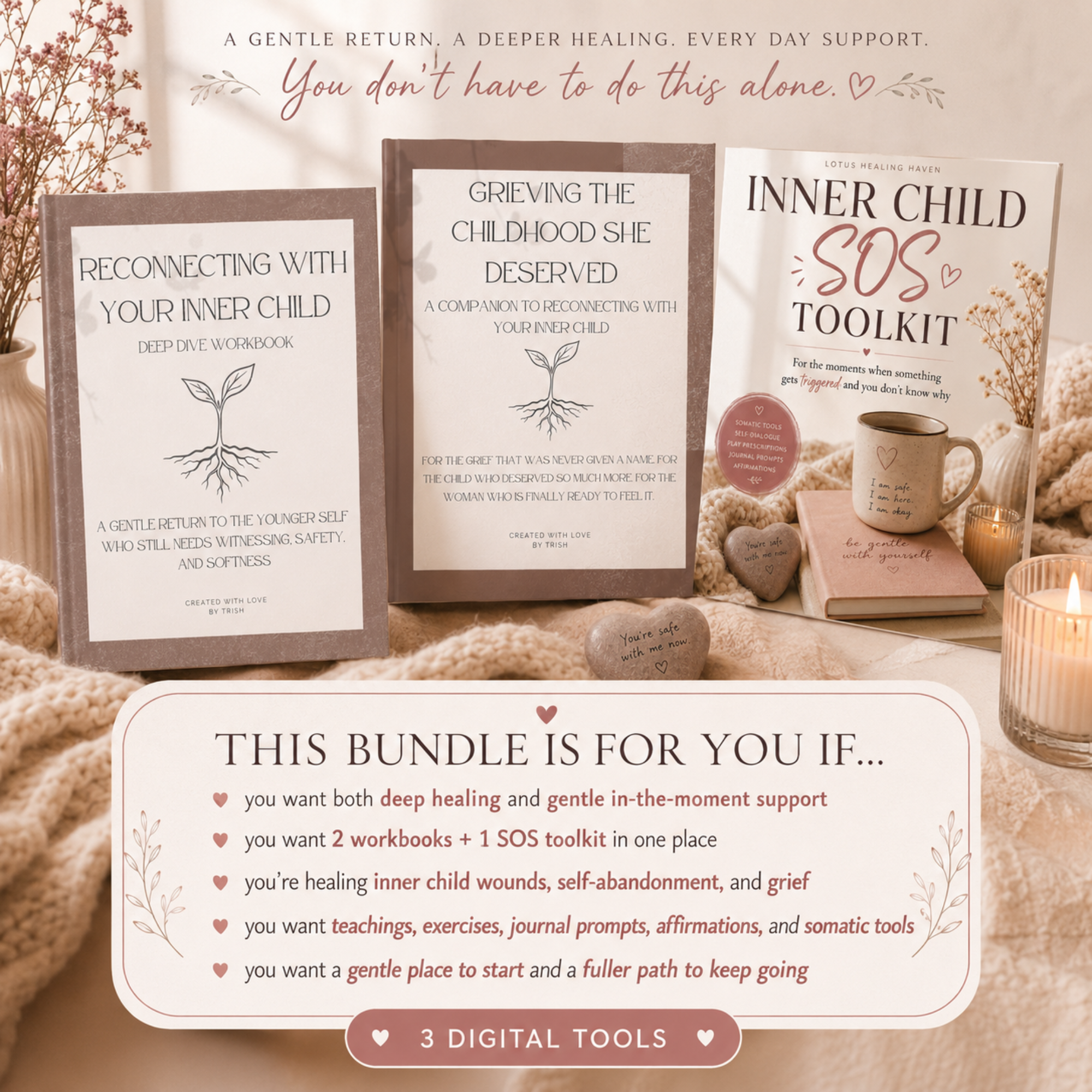 Inner Child Healing Bundle | 2 Digital Workbooks + SOS Toolkit for Inner Child Healing, Grief & Nervous System Support