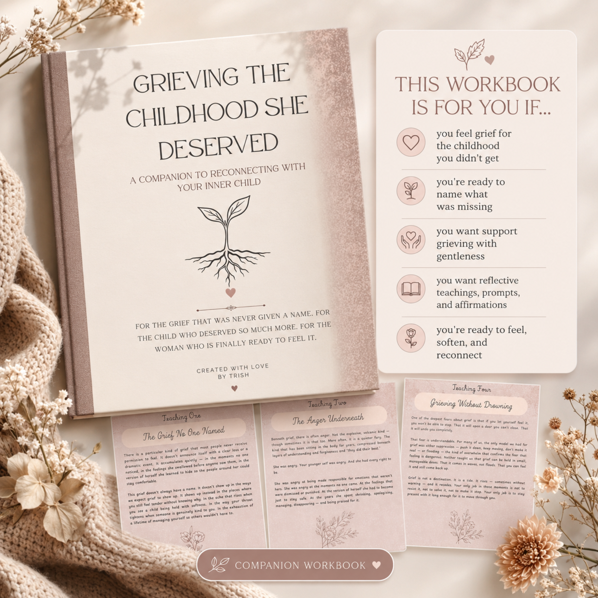 Grieving the Childhood She Deserved | Inner Child Healing Workbook for Childhood Grief, Emotional Healing & Reconnection
