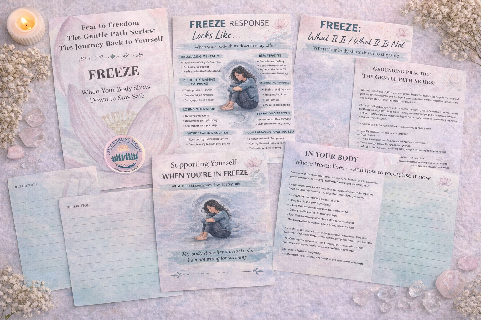 Freeze Response Workbook | Trauma Healing Printable | Nervous System Regulation Guide | Anxiety & Dissociation Recovery | Healing Journal
